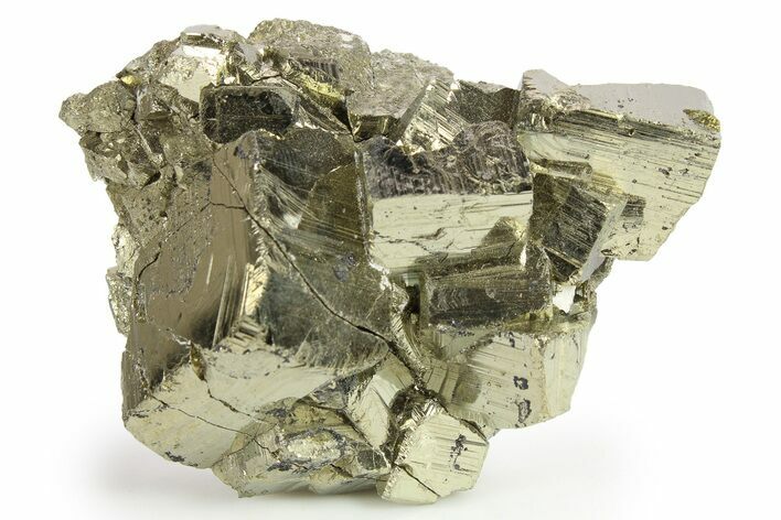 Gleaming Cubic Pyrite Crystal Cluster - Peru #271599